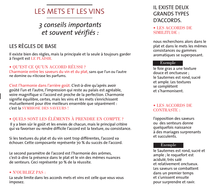 Accords mets vins